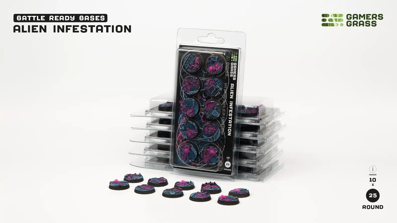 Alien Infestation - Bases round 25mm (x10)