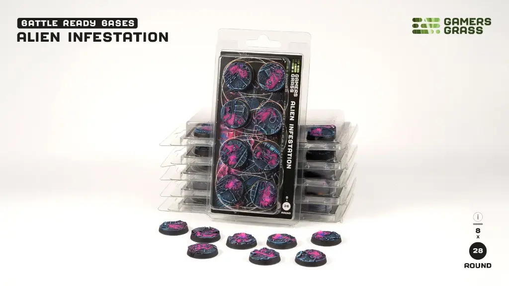 Alien Infestation - Bases round 28mm (x8)