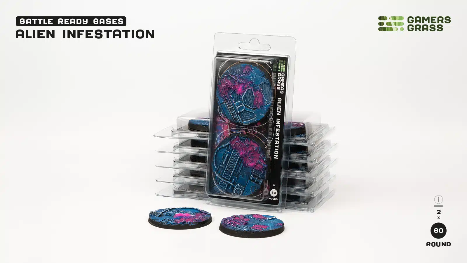 Alien Infestation - Bases round 60mm (x2)
