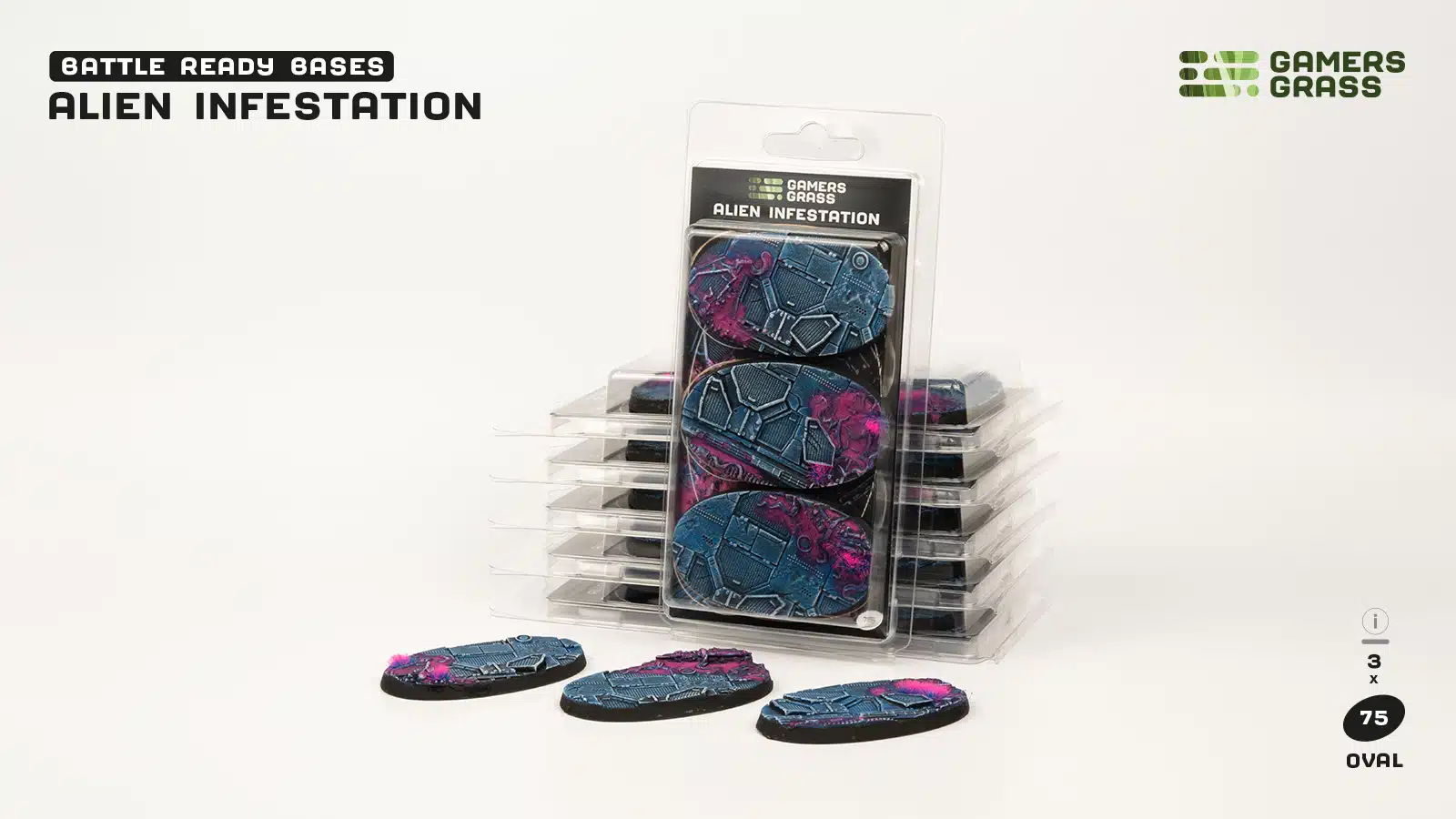 Alien Infestation - Bases oval 75mm (x3)