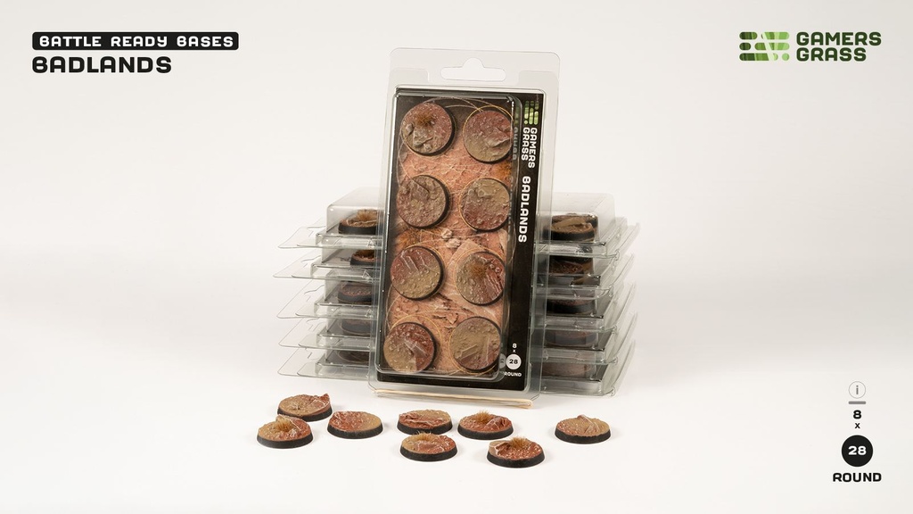 Badlands - Bases round 28mm (x8)
