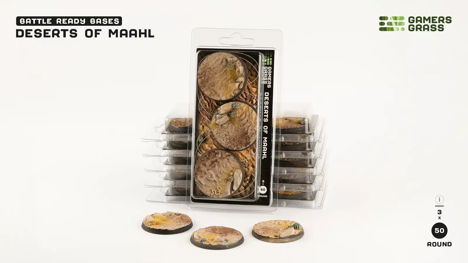 Deserts of Maahl - Bases round 50mm (x3)