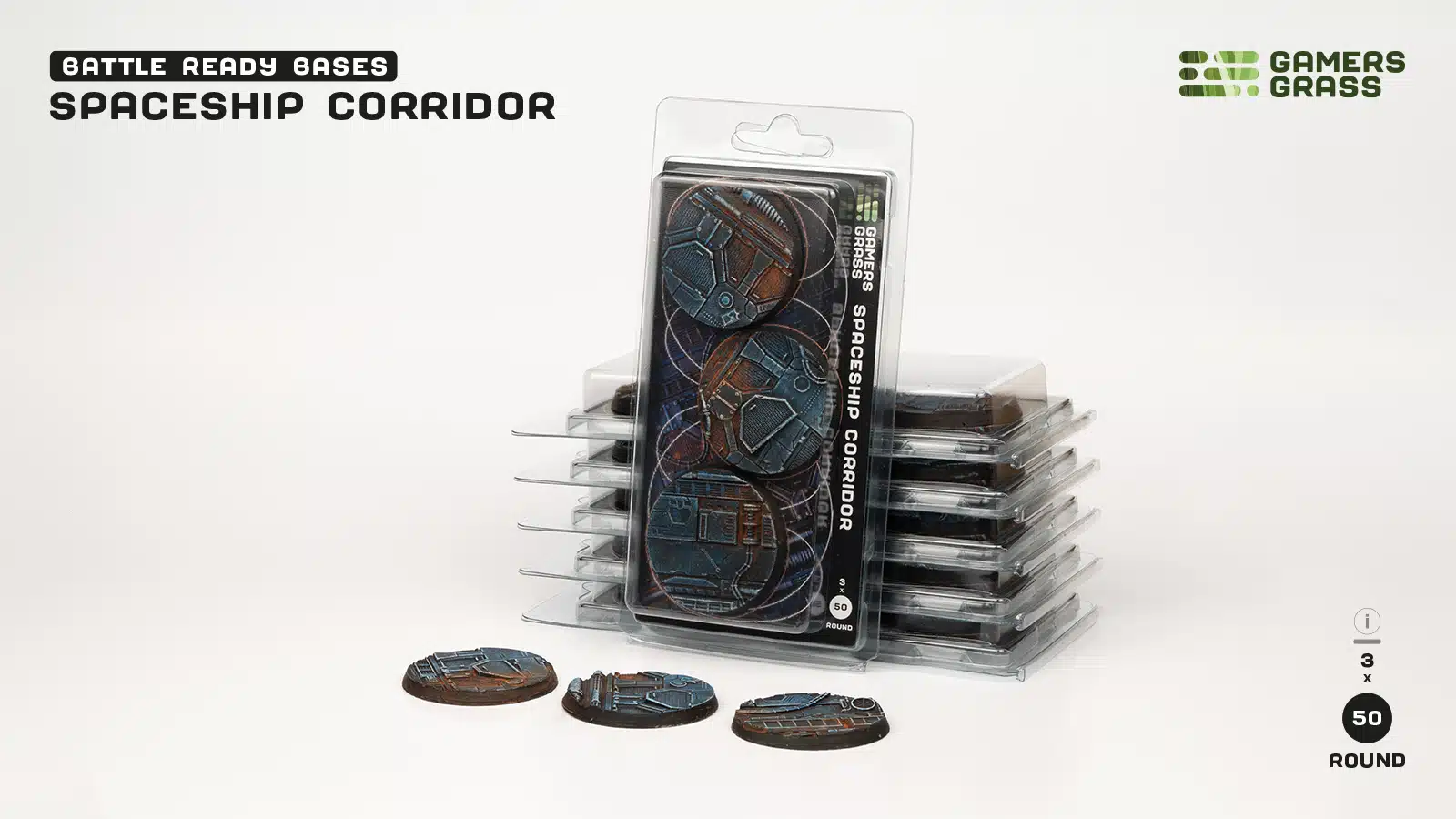 Spaceship Corridor - Bases round 50mm (x3)