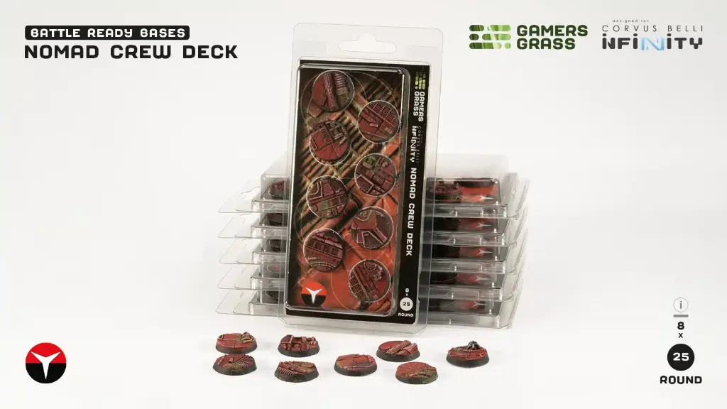 [738956791061,bases round,socles ronds] Infinity Nomad Crew Deck - Bases round 25mm (8)