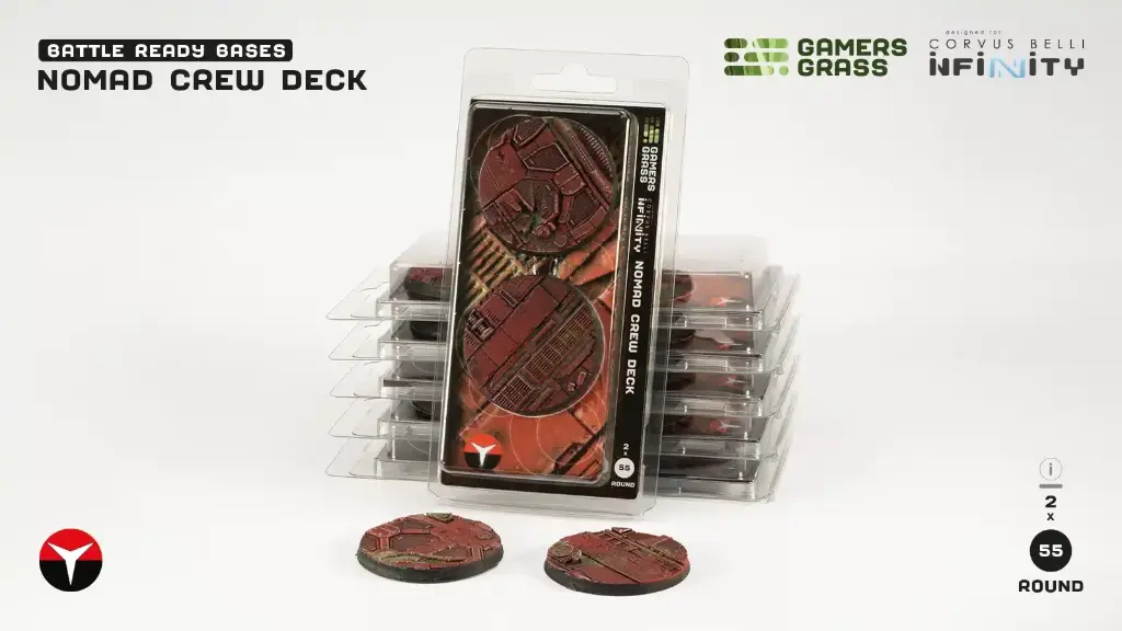 [738956791085,bases round,socles ronds] Infinity Nomad Crew Deck - Bases round 55mm (x2)