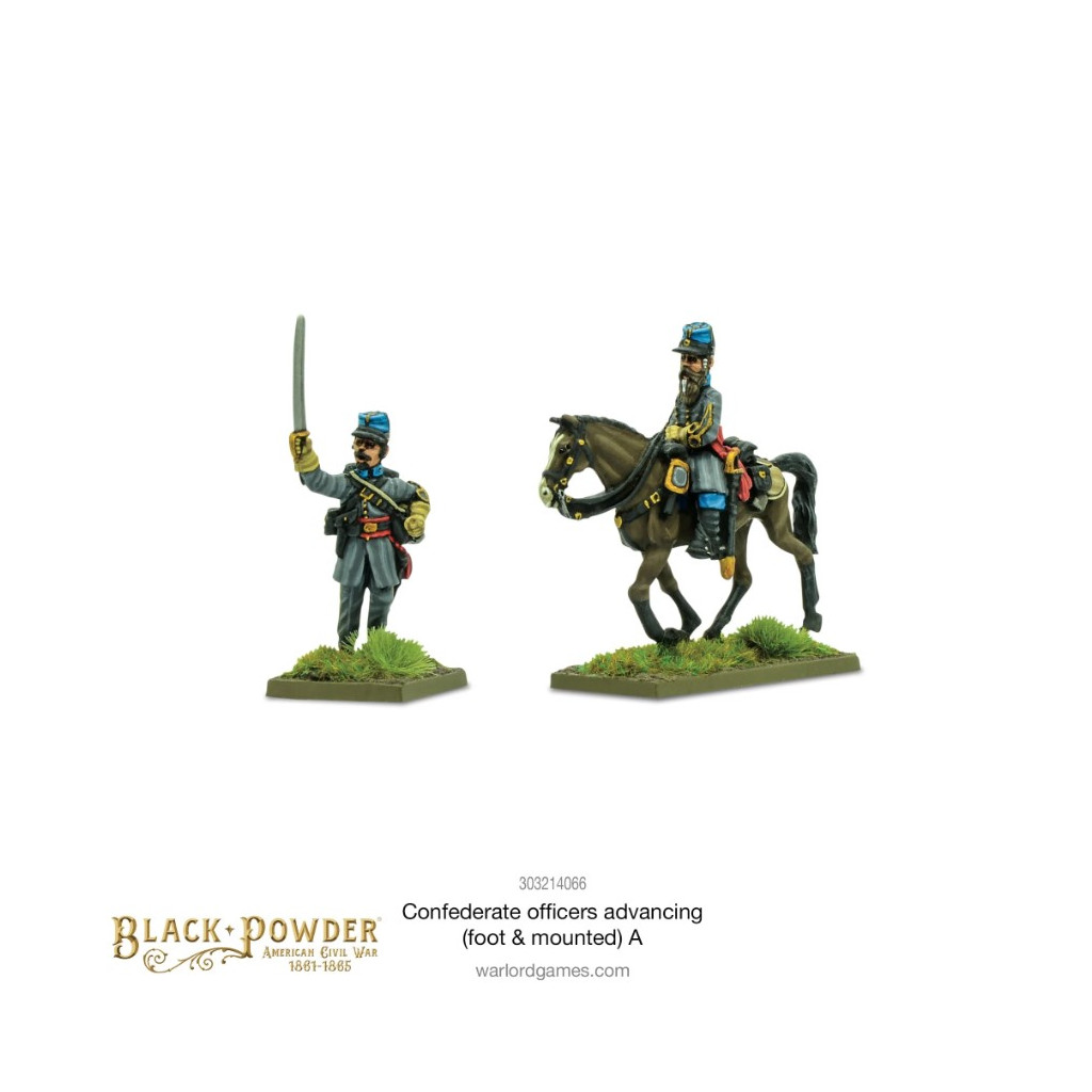 Confederate Officers Advancing (Foot & Mounted)