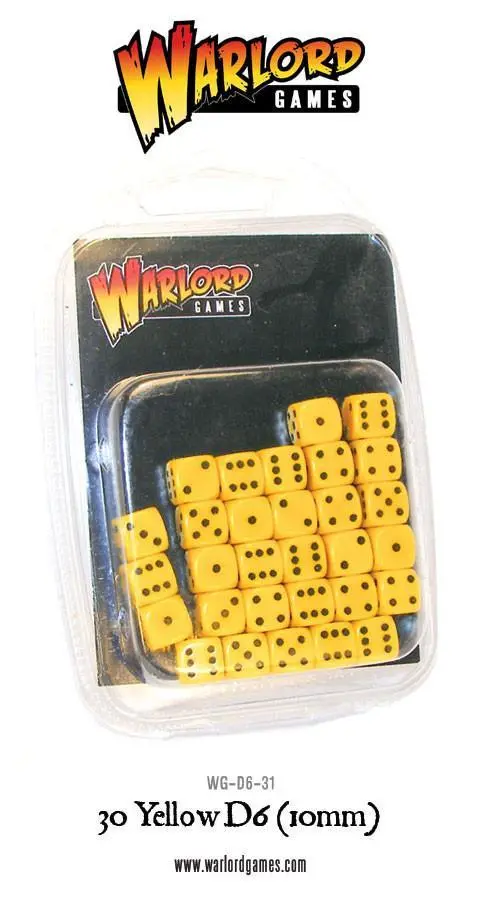 [5060200848258] Spot Dice 10mm - Yellow D6 (30)