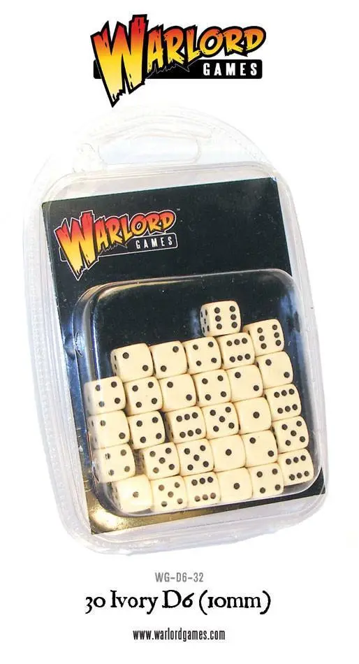 [5060200848265] Spot Dice 10mm - Ivory D6 (30)
