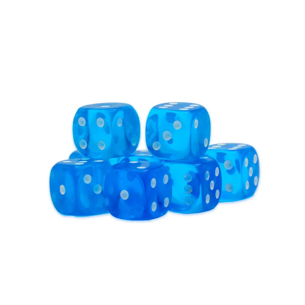 [5060917993197] Sapphire D6 Dice - 15mm (8)