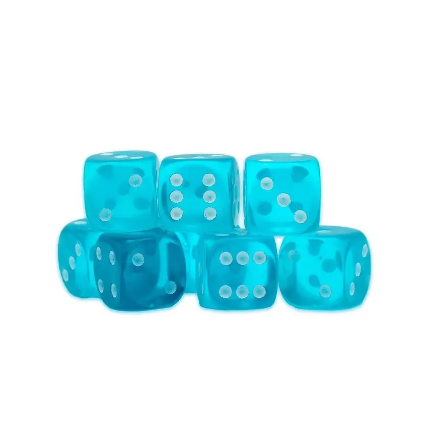 [5060917993210,dés] Blue Topaz D6 Dice - 15mm (8)