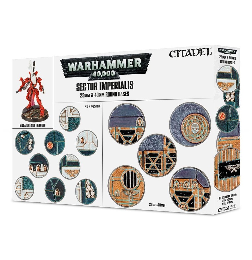 [5011921073160,bases,socles] Sector Imperialis: 25 & 40Mm Round Bases