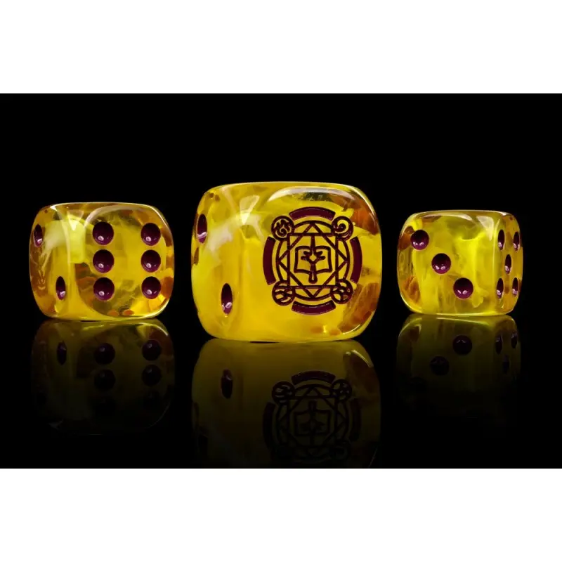 [5213009017121] Sorcerer Kings Faction Dice on Grey and Magenta swirl Dice