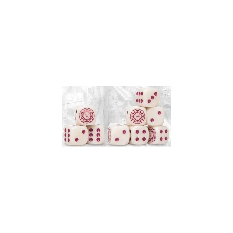 [5213009019217] Sorcerer Kings Logo on Magenta Marbled Dice with Purple Pips