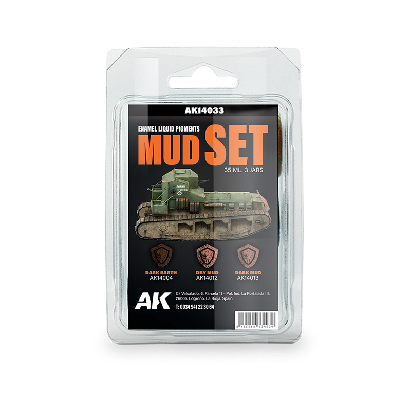 [8435568334939,AK14033] Mud Set - Enamel Liquid Pigment  (3 Ref)