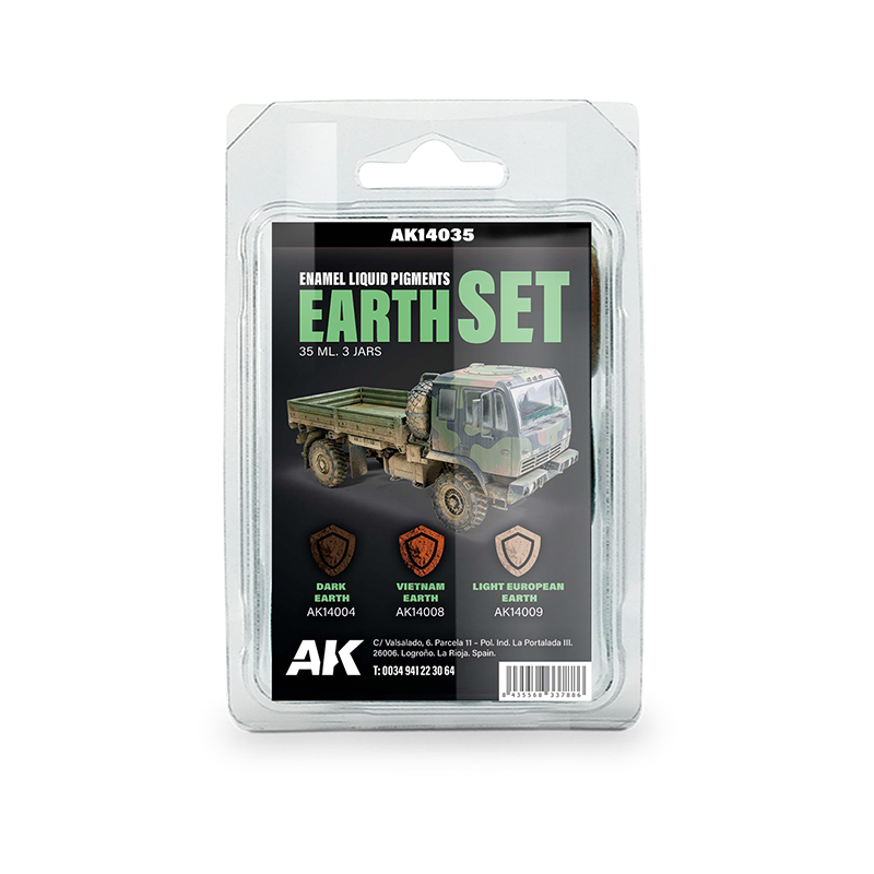 [8435568337886,AK14035] Earth Set - Enamel Liquid Pigment  (3 Ref)