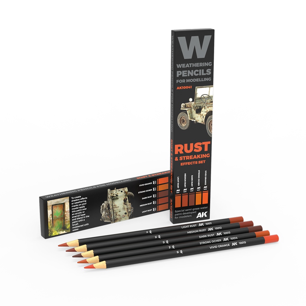 [8436564929426,AK10041] Watercolor Pencil Set Rust And Streaking