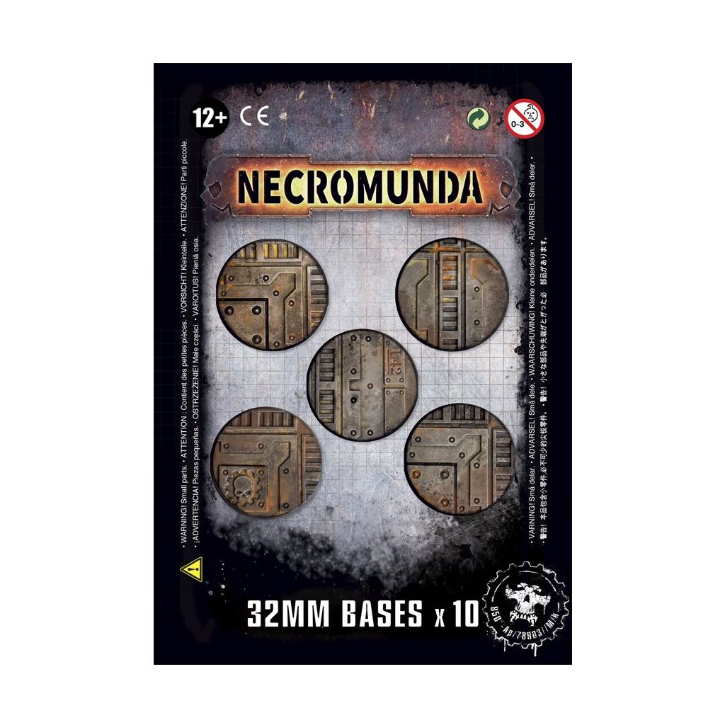 [5011921096282,300-16,99070599002,Necromunda,Round bases] Socles - Ronds - 32mm (x10) - Zone Mortalis
