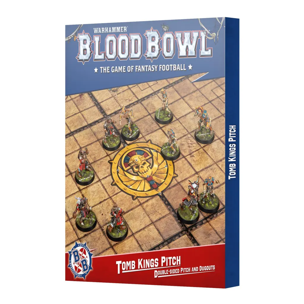 [5011921259823,Tom Kings,Double-Sides Pitch And Dugouts] Blood Bowl : Rois des Tombes - Terrain et Fosses Double Face