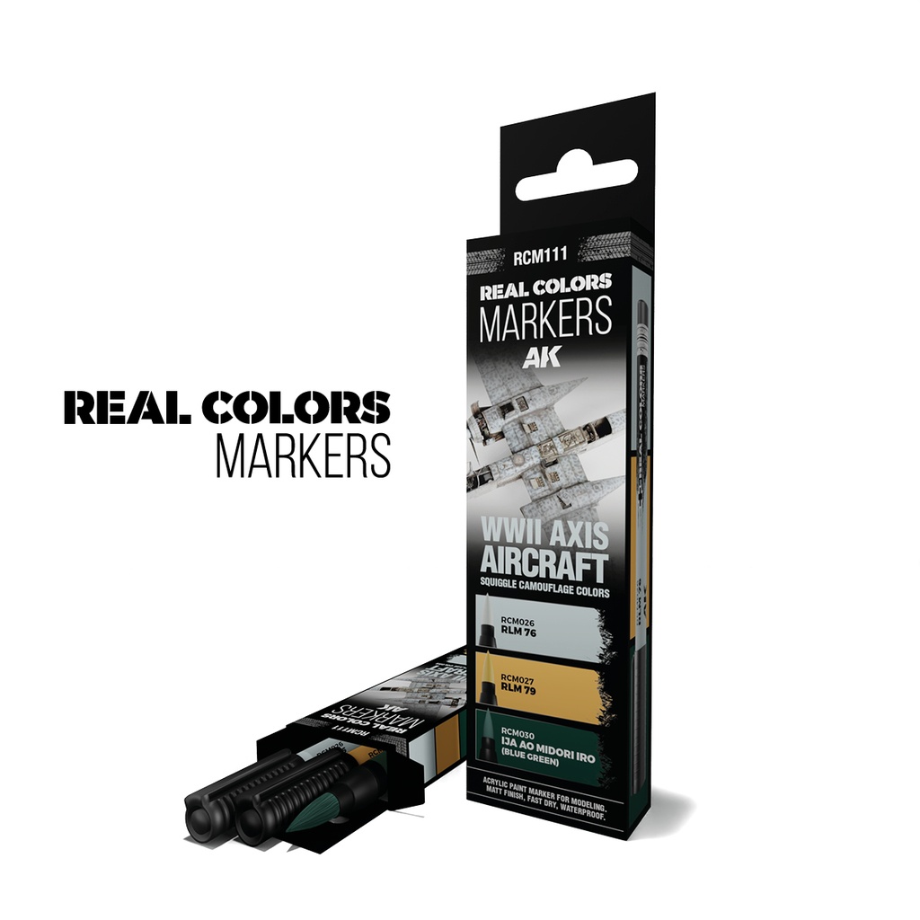 Wwii Axis Aircraft Squiggle Camouflage Colors - Set 3 Real Colors Markers