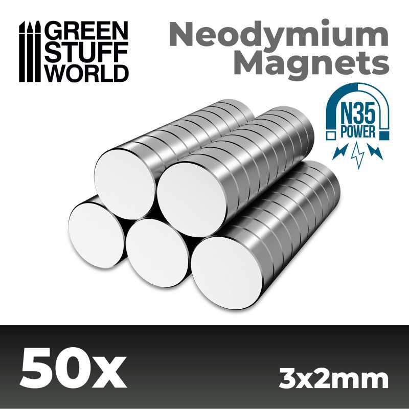 [8436554365524,Neodymium Magnets,magnets] Aimants Néodymes 3x2mm - 50 units (N35)