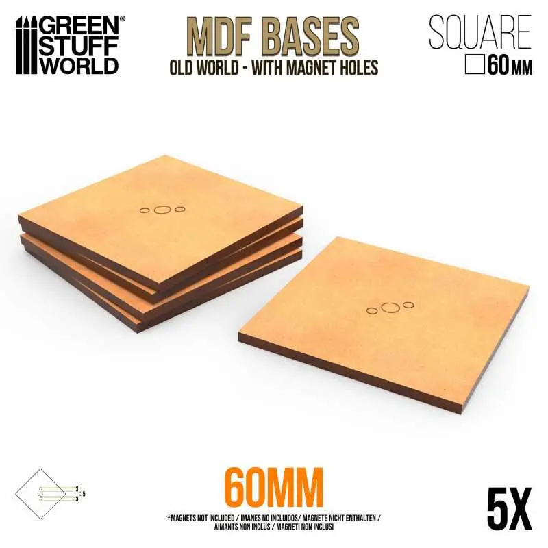 Socles carrés Old World 60 mm en MDF