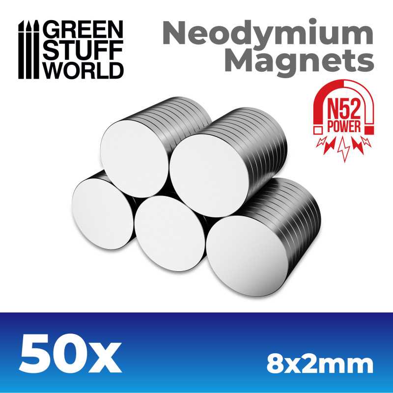 Aimants Néodymes 8x2mm - 50 units (N52)