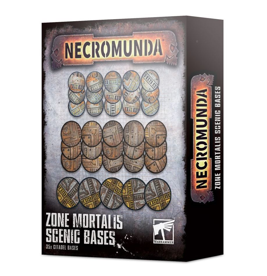 [5011921136100,99120599022,99120599022,Necromunda,Round bases] Socles - Ronds - 25mm (x15) + 32mm (x15) + 40mm (x5) - Zone Mortalis