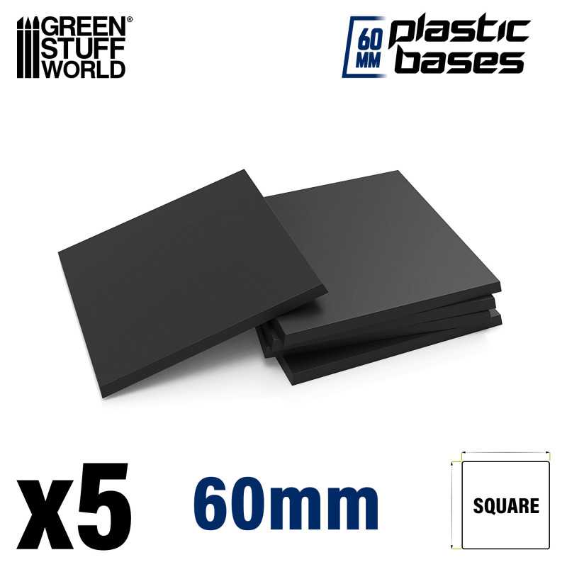 Socles carrés 60mm en plastique noir