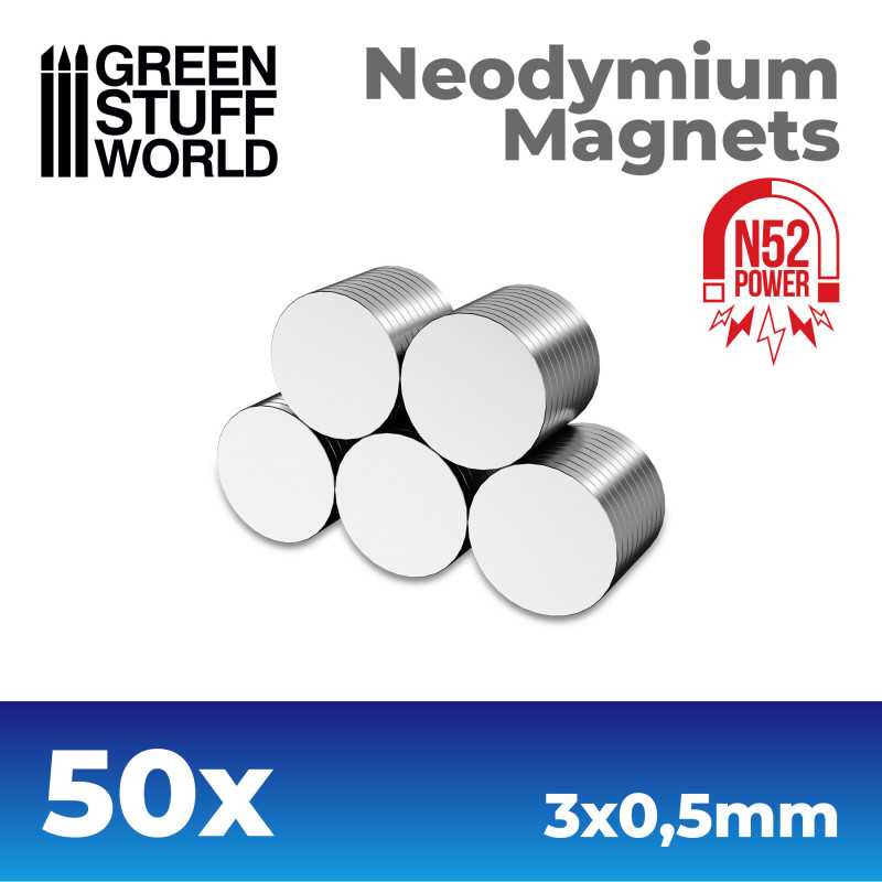 [8436554367573,magnets] Aimants Néodymes 3x0'5mm - 50 units (N52)