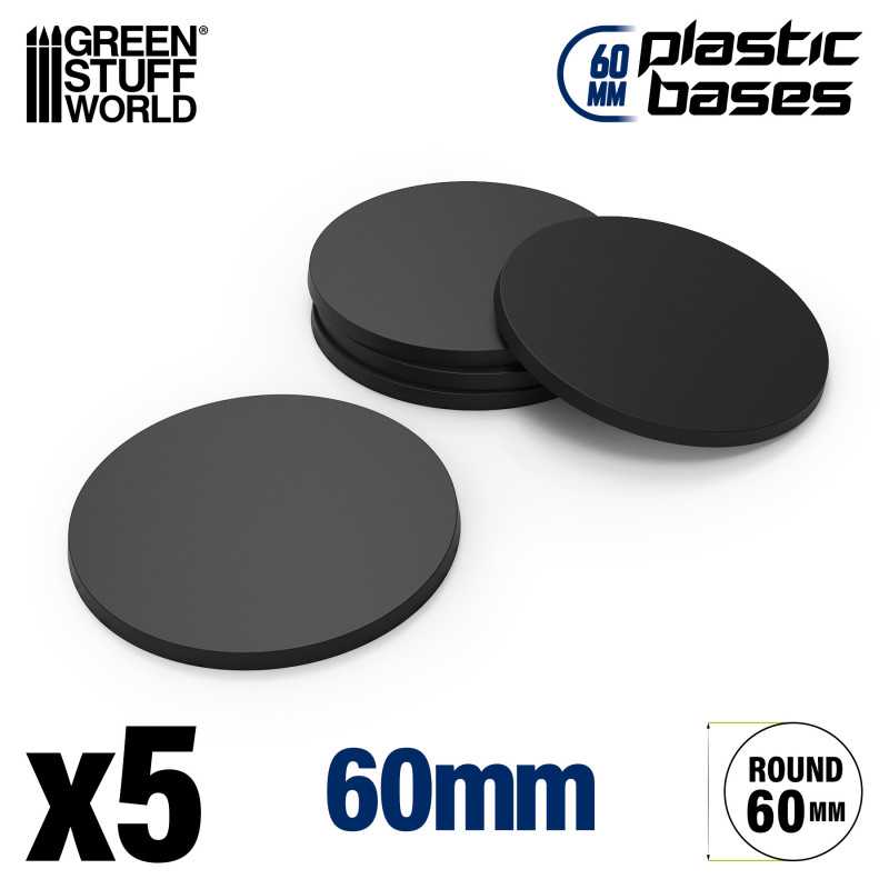 Socles plastiques rond 60mm noir