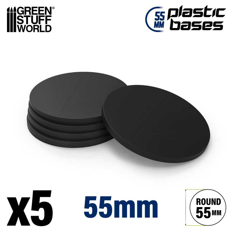 Socles plastiques rond 55mm noir