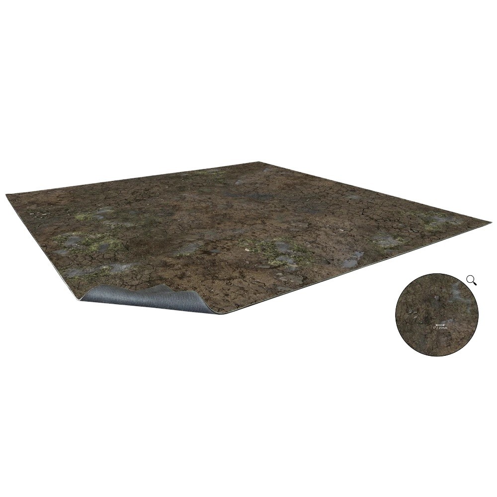 Maladum - Muddy Streets Gaming Mat 3x3 Grid