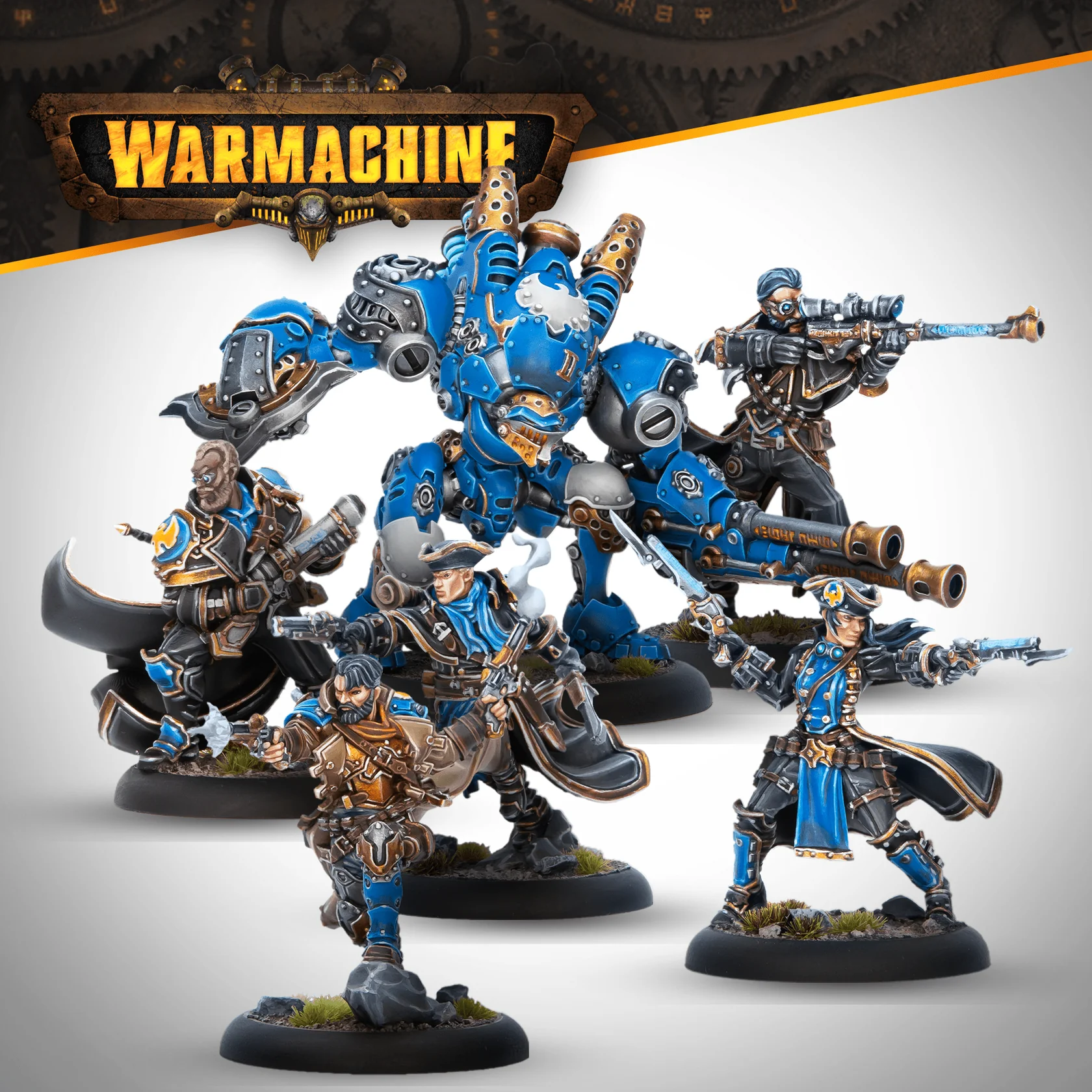 [5061060700052,SFIK-CGN220] Warmachine - Cygnar Hellslingers Command Cadre