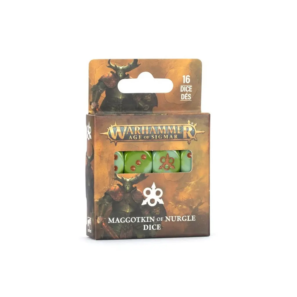 [5011921254385, 83-95, 99220201032,dice set] Maggotkin Of Nurgle - Set de Dés