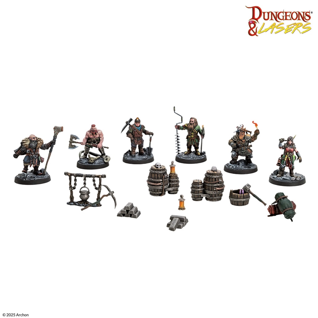 [5901414679675,DNL0112] Dungeons & Lasers - Miniatures: Dwarven Miners