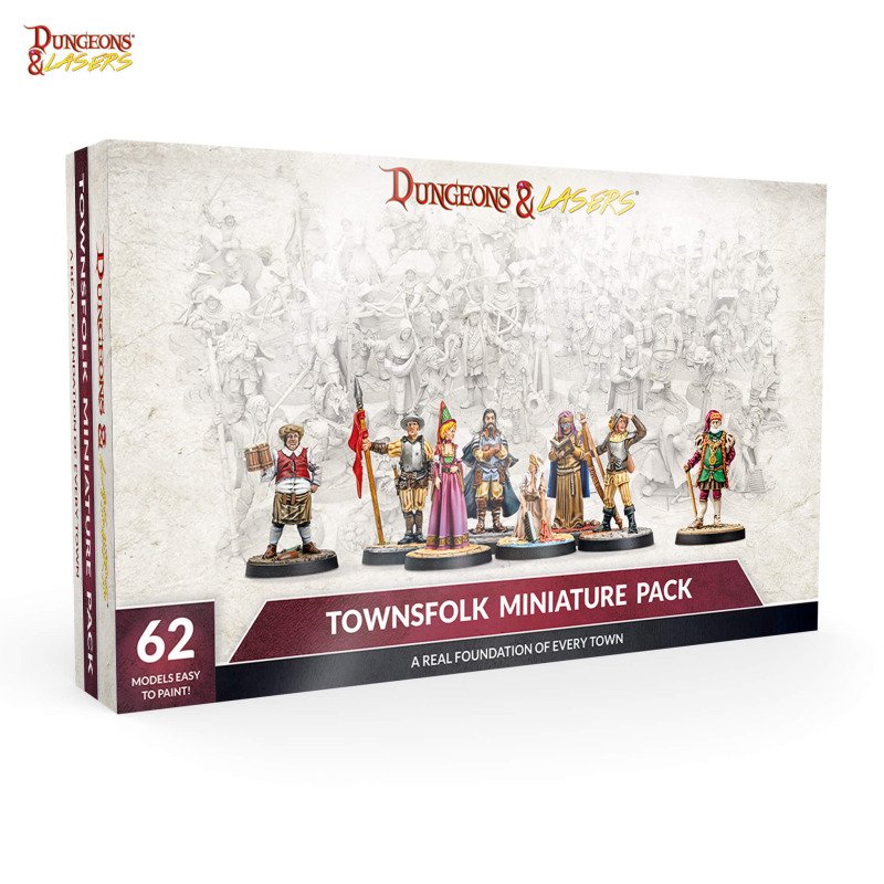 [5901414672973,DNL0036] Dungeons & Lasers - Miniatures: Townsfolk Miniatures Pack