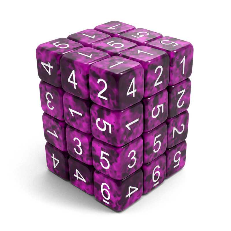 [8435646539027,6542,9504908000, Dados / Dice D6 12mm Color PURPLE/BLACK (36pc pack) ] 36x D6 12mm Dés de Jeu - Violet Noir