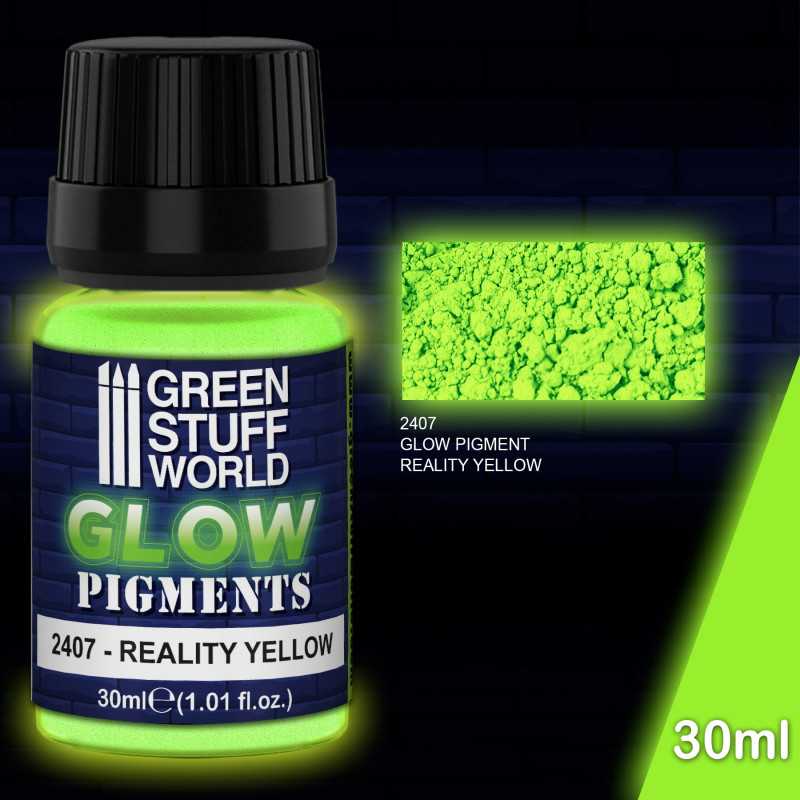 [8436574507669,2407,3213100000, Glow in the Dark Pigment - REALITY YELLOW-GREEN 30ml ] Pigment Phosphorescent - Reality Yellow
