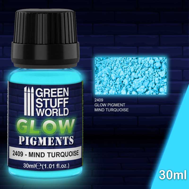 [8436574507683,2409,3213100000, Glow in the Dark Pigment - MIND TURQUOISE 30ml ] Pigment Phosphorescent - Mind Turquoise