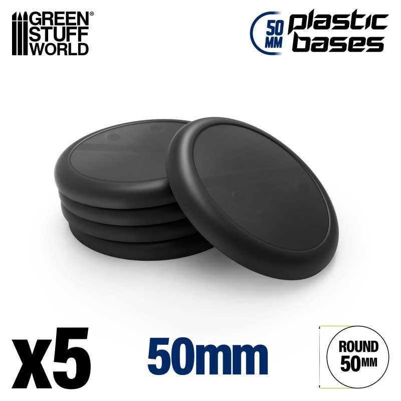Socles de Plastique Ronds 50mm - Bords Arrondis