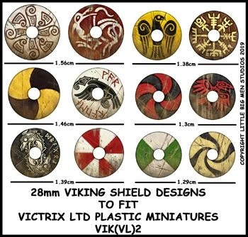 [vikshi2,VIK(VL)2,Viking Shield Designs VIK 2.] Décalcomanies - Vikings - Boucliers n°2
