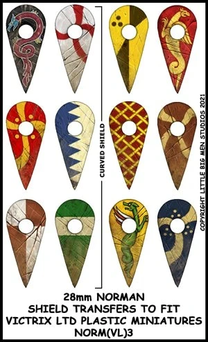 [norshi3,NORM(VL)3,,Norman Shield Designs 3] Décalcomanies - Normands médiévaux  - Boucliers n°3
