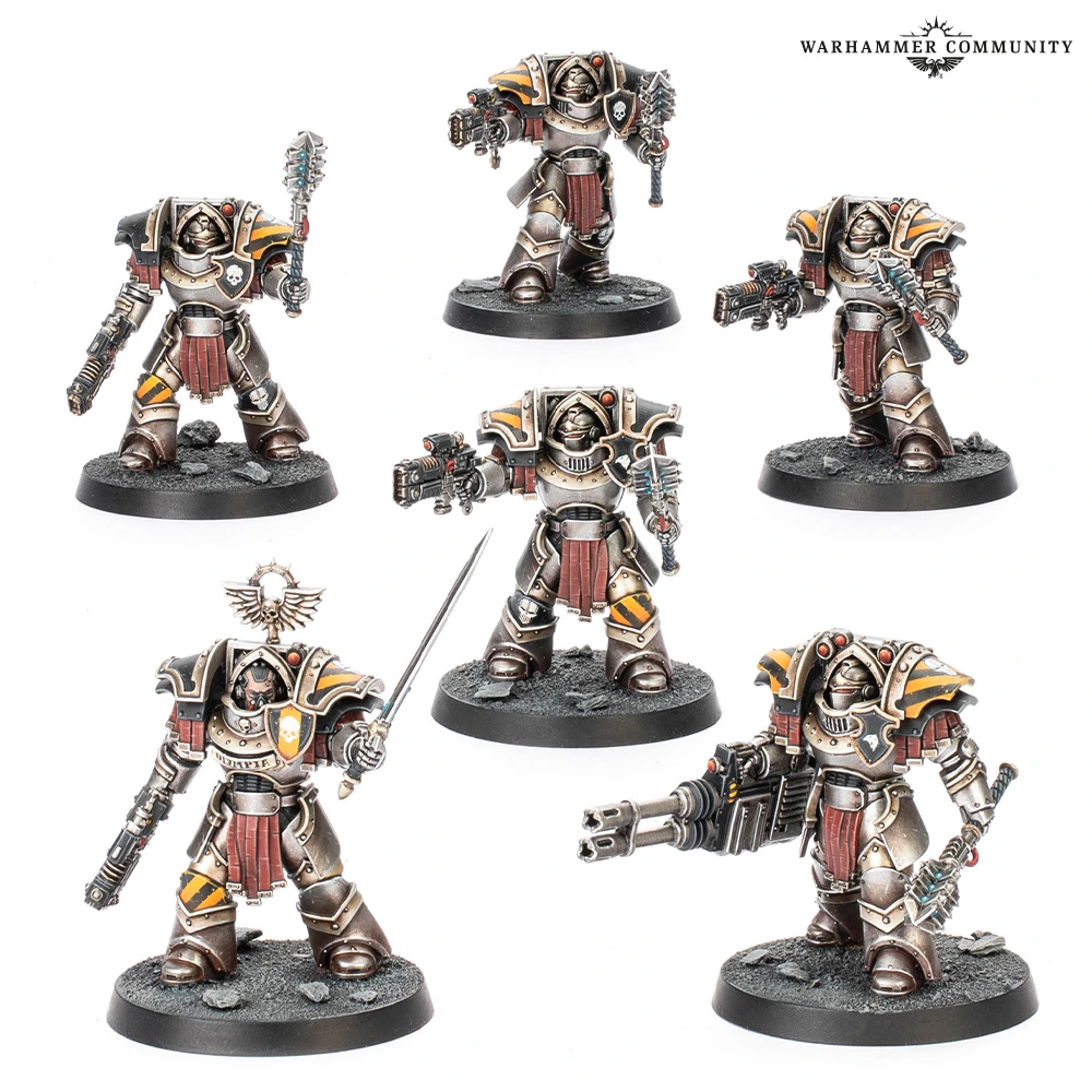 [5011921248346,31-144,99123001075,L/A: CATAPHRACTII TERMINATORS: PWR MAULS] Horus Heresy. Terminators cataphractii avec masses énergétiques