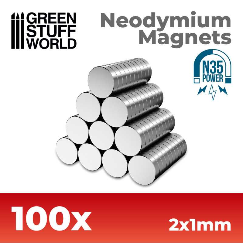 [8435646510996,11599,8435646510996ES,magnets] Aimants Néodymes 2x1mm - 100 units (N35)