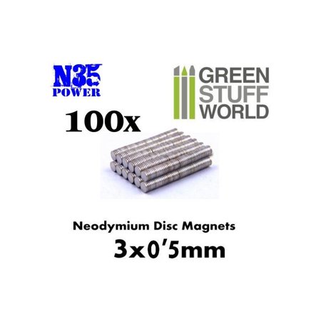 [8436554365593,9060,8436554365593ES,magnets] Aimants Néodymes 3x0'5mm - 100 units (N35)
