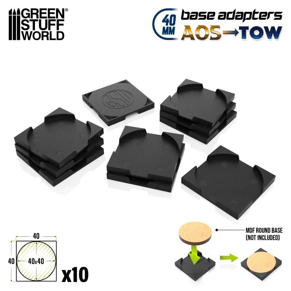 Adaptateur pour socle - Rond à Carré 40mm