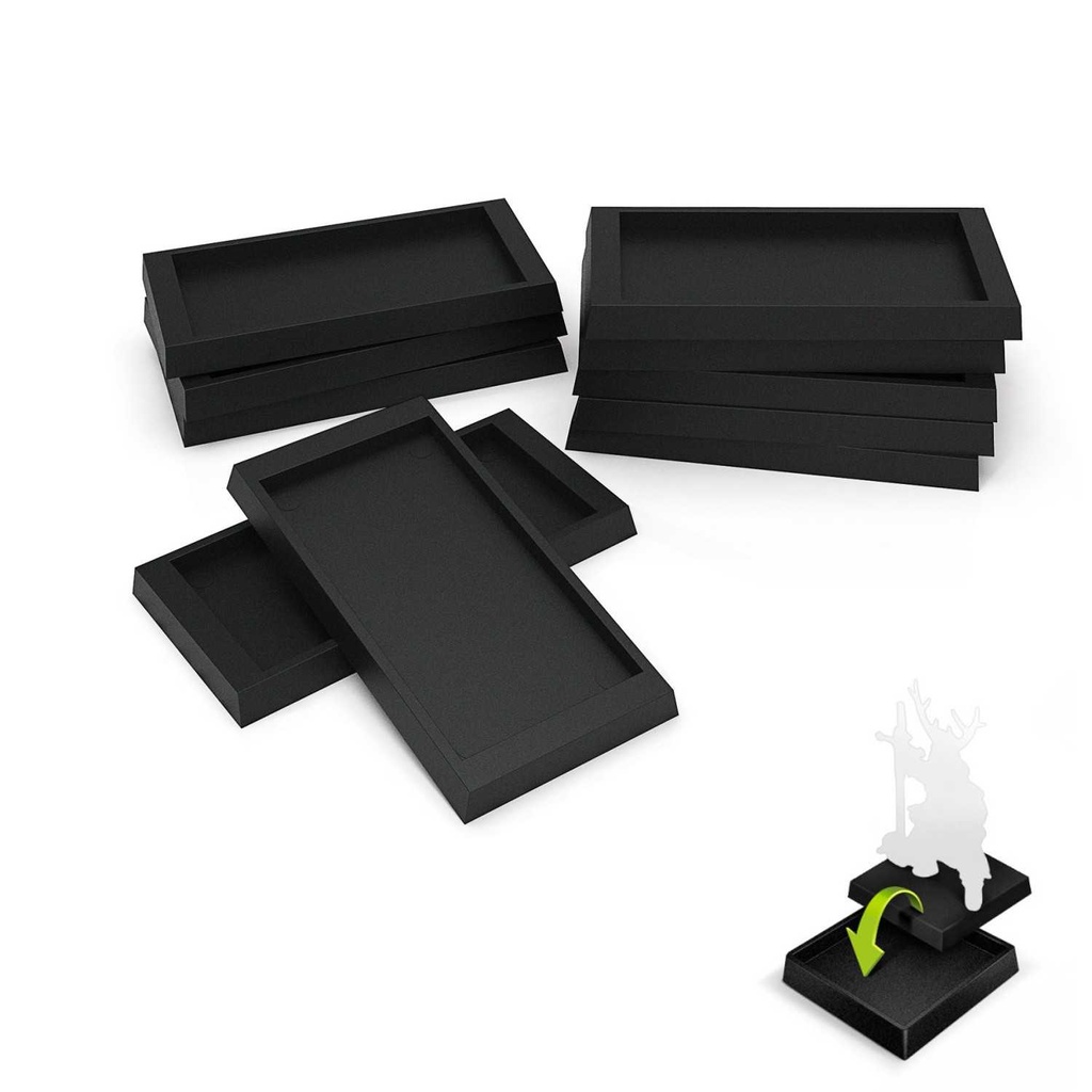 [8435646522685,12768,8435646522685ES,] Socles - Plastique creux - Rectangle - 60x30mm - Adaptateur 50x25mm (x10)