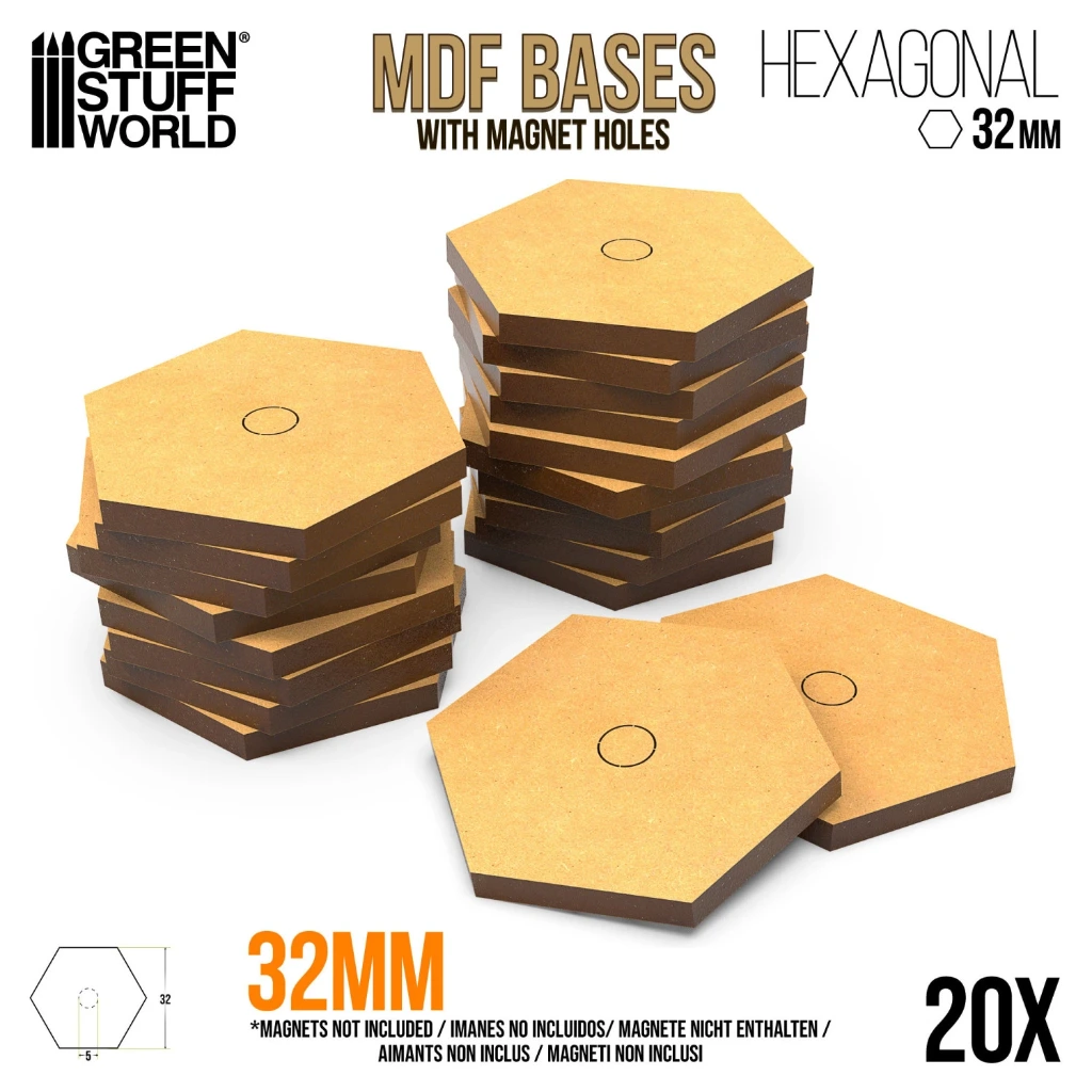 Socles hexagonaux Battletech MDF 32 mm