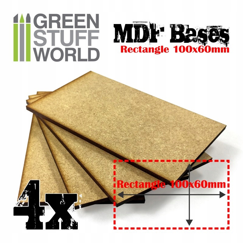 Socles rectangulaires 100x60mm en MDF