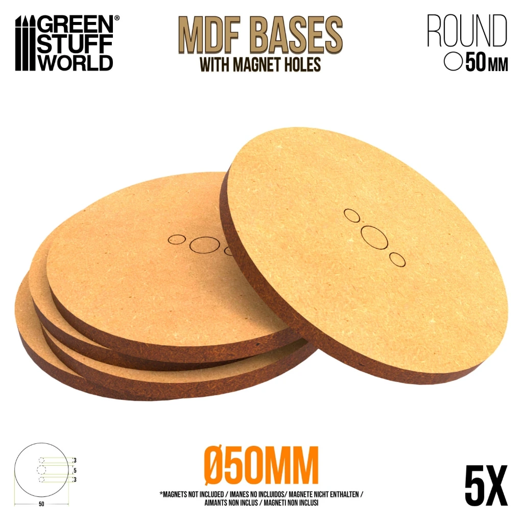 Socles ronds 50 mm en MDF bois